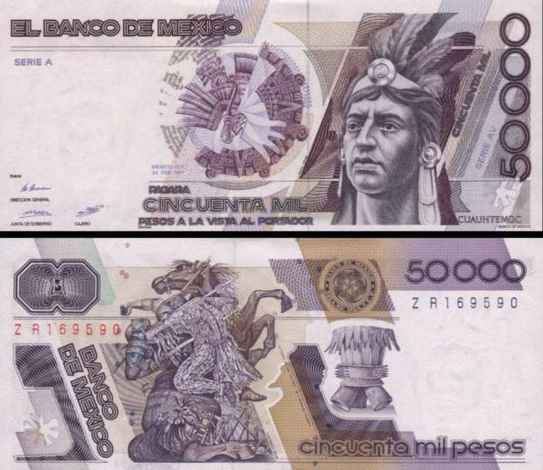 50 000 Pesos Mexiko 1986, P93a