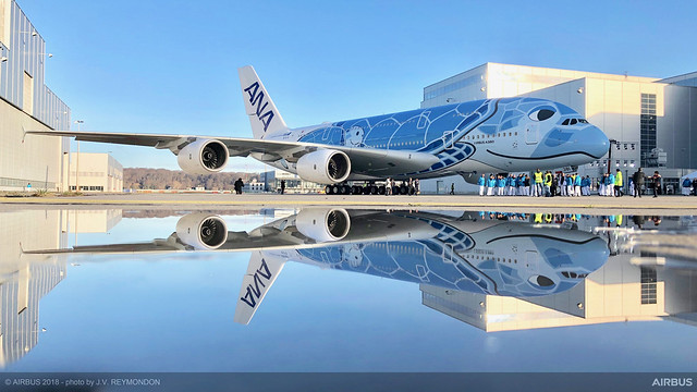First ANA A380 rolls-out of Airbus Paintshop with unique livery