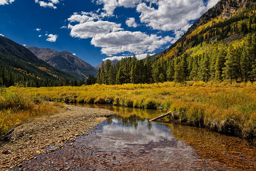 lakecounty aspen fall nature landscape co colorado creek stream water sky gold halfmoon autumn yellow reflection