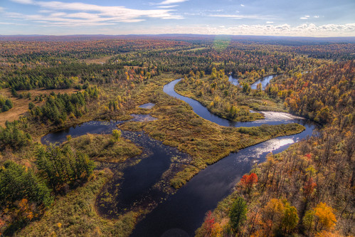 hdr landscape aerial drone quadcopter wetlands river water reflection autumn fall foliage
