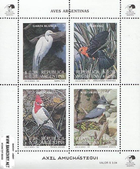 Známky Argentína 1993 Vtáci