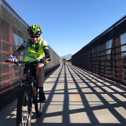 Ride Across California training continues with the fifth grader. Here's one of many small bridge crossings we had on today's chilly loop around the San Diego bay.