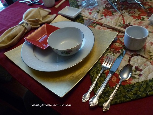 Asian Inspired Christmas Tablescape at FromMyCarolinaHome.com