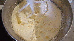 The batter after whipping together the butter and confectioner's sugar, Holiday Butter Cookies, December 2018