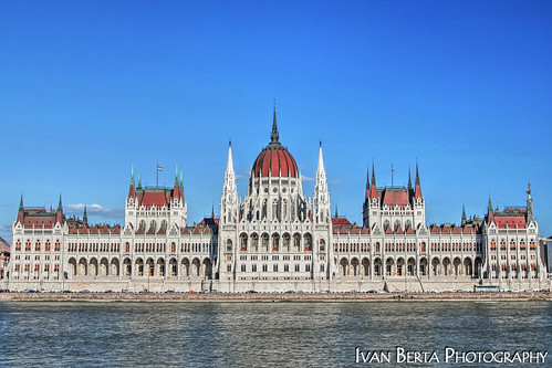 europe hungary hungaria budapest parliament donau danube blue view town old roof white reflection summer holiday