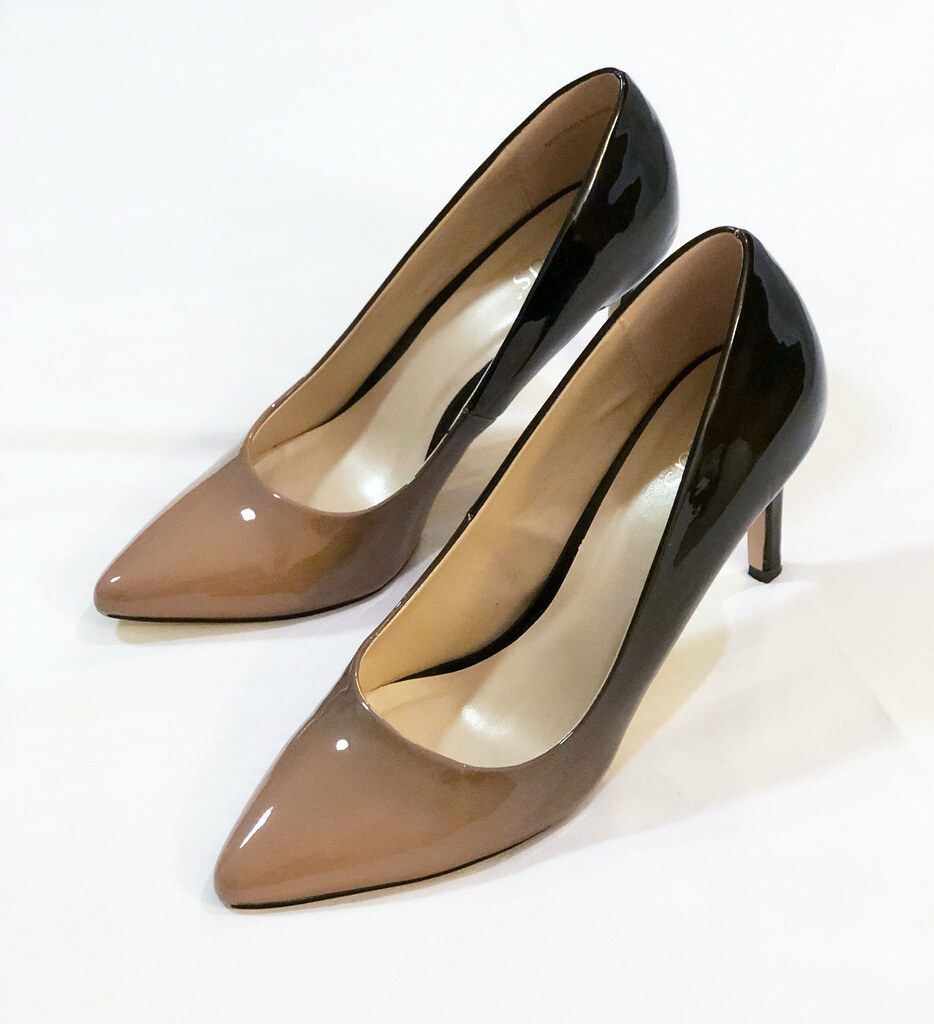 Lotus Black/Taupe Ombre Pointed Toe Heels