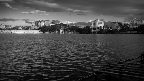 lake pond monochrome dharmasagar comilla blackandwhite water sky cityscape city skyline