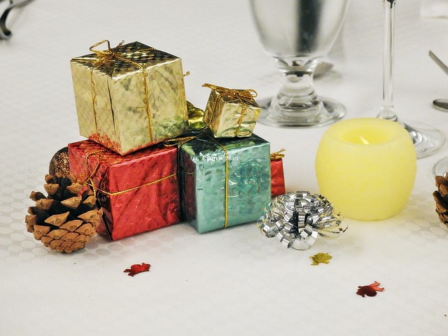 Presents, Pine Cone, Candle