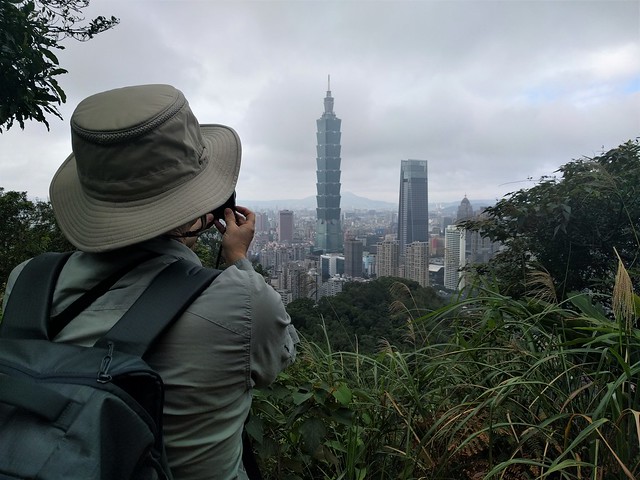 Looking to Taipei 101 from the Four Beasts Scenic Area Taipei, Taiwan