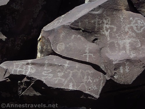 Some of the petroglyphs at the Nampaweap Rock Art Site in Grand Canyon-Parashant National Monument, Arizona