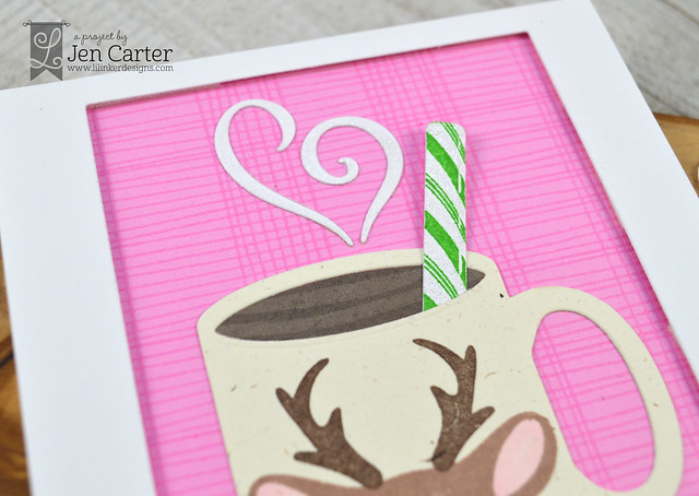 Jen Carter Cozy Plaid Comfy Cocoa Hugs Word Reindeer Closeup