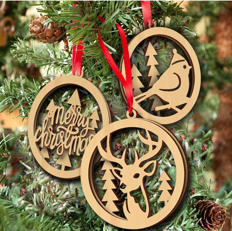 Decorate your Home with Wooden Christmas Tree & Ornaments