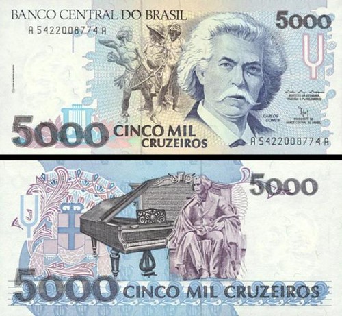 5000 cruzeiros Brazília 1991, P232b