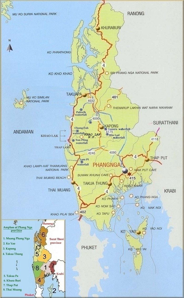 Map of Phang Nga Province