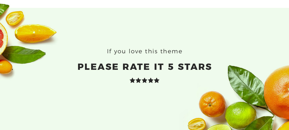 rate this theme 5 stars - food Prestashop theme