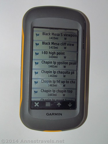 Searching for a waypoint I saved earlier on the Garmin Montana 600 GPS