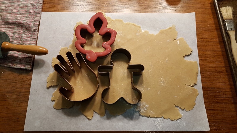 Cutting cookies, Holiday Butter Cookies, December 2018
