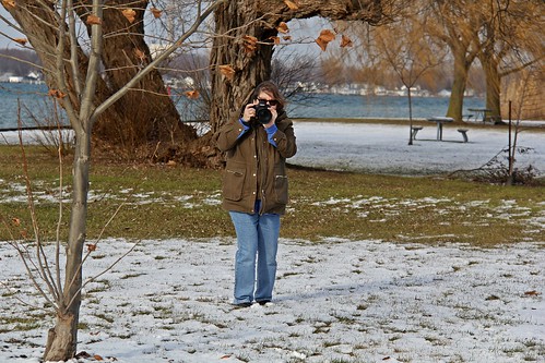 photographer park camera trees snow