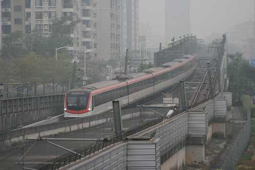Shenzhen Metro A series (Line 4) in Minle, Shenzhen, Guangdong, China /Jan 5, 2019