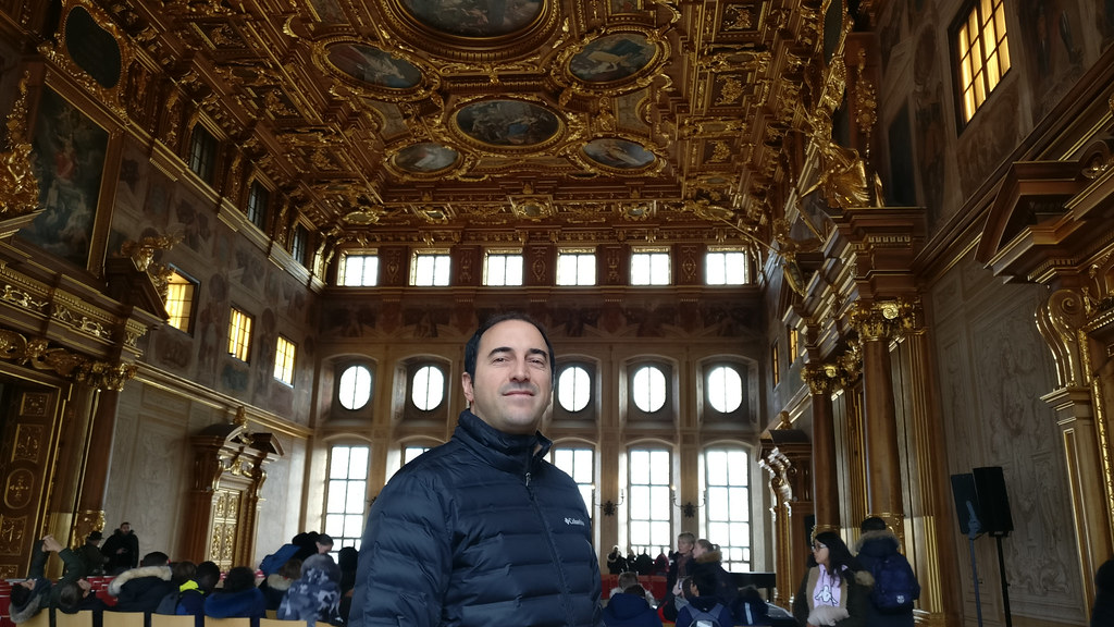 In the shiny Goldener Saal (Golden Hall) of Augsburg