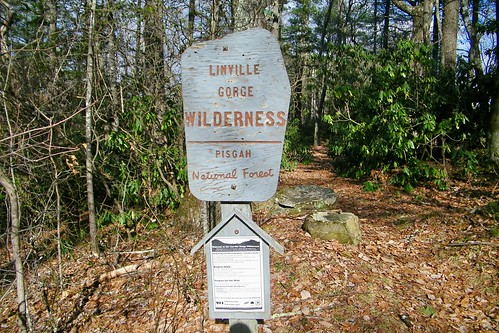 linville gorge wilderness pisgah burke north carolina bynum bluff sign