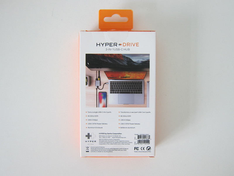 HyperDrive 4K HDMI 3-in-1 USB-C Hub - Box Back