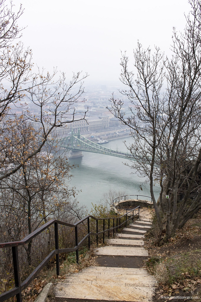 Vista dalla collina Gellért (Gellèrthegy), Budapest dall'alto