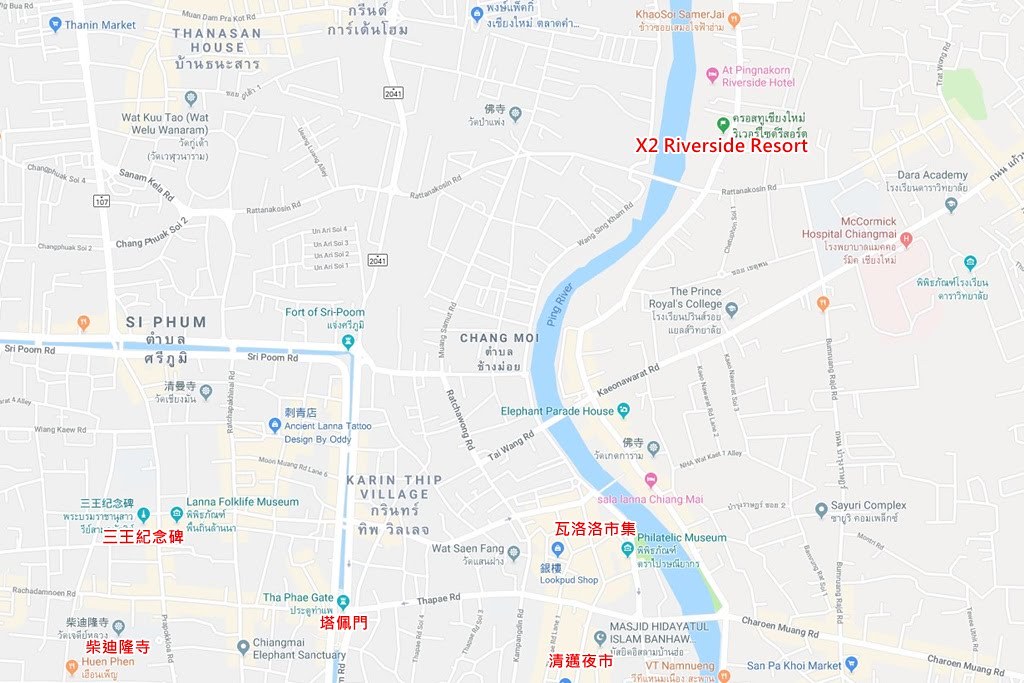 X2 Chiangmai Riverside Resort Map