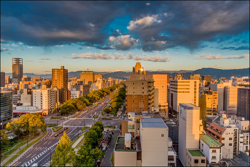 hiroshima hiroshimaprefecture japan jp japan2018 martinsmith cityscape view morning dramaticclouds sunrise