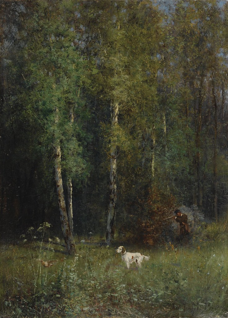 Иван Похитонов «Охота в лесу», 1879 г.