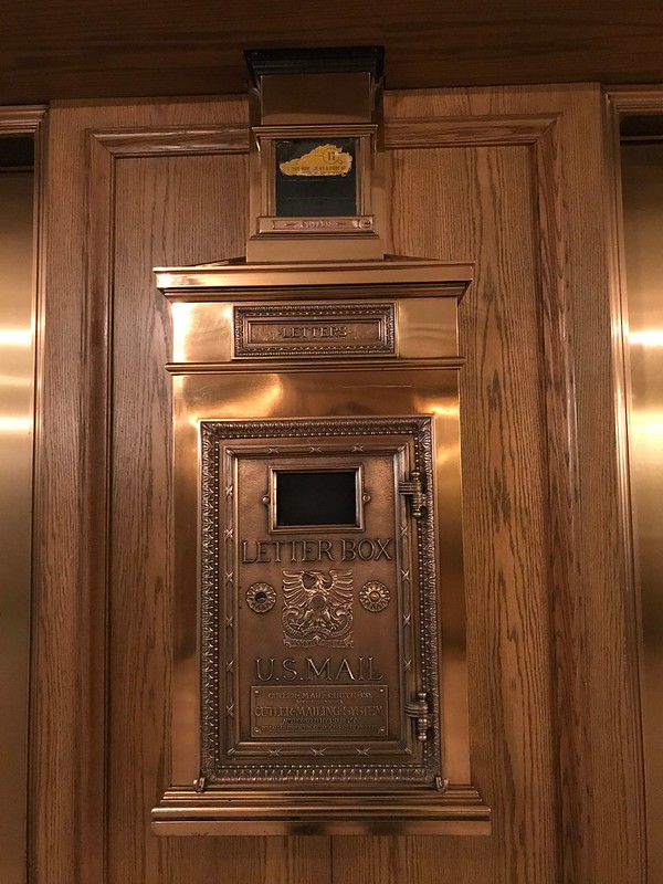 Mail chute at the Drake in Chicago