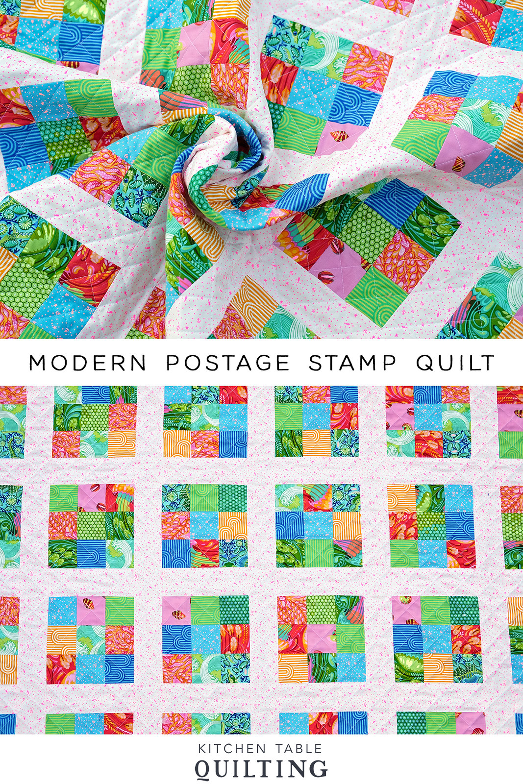 Zuma Modern Postage Stamp Quilt - Kitchen Table Quilting