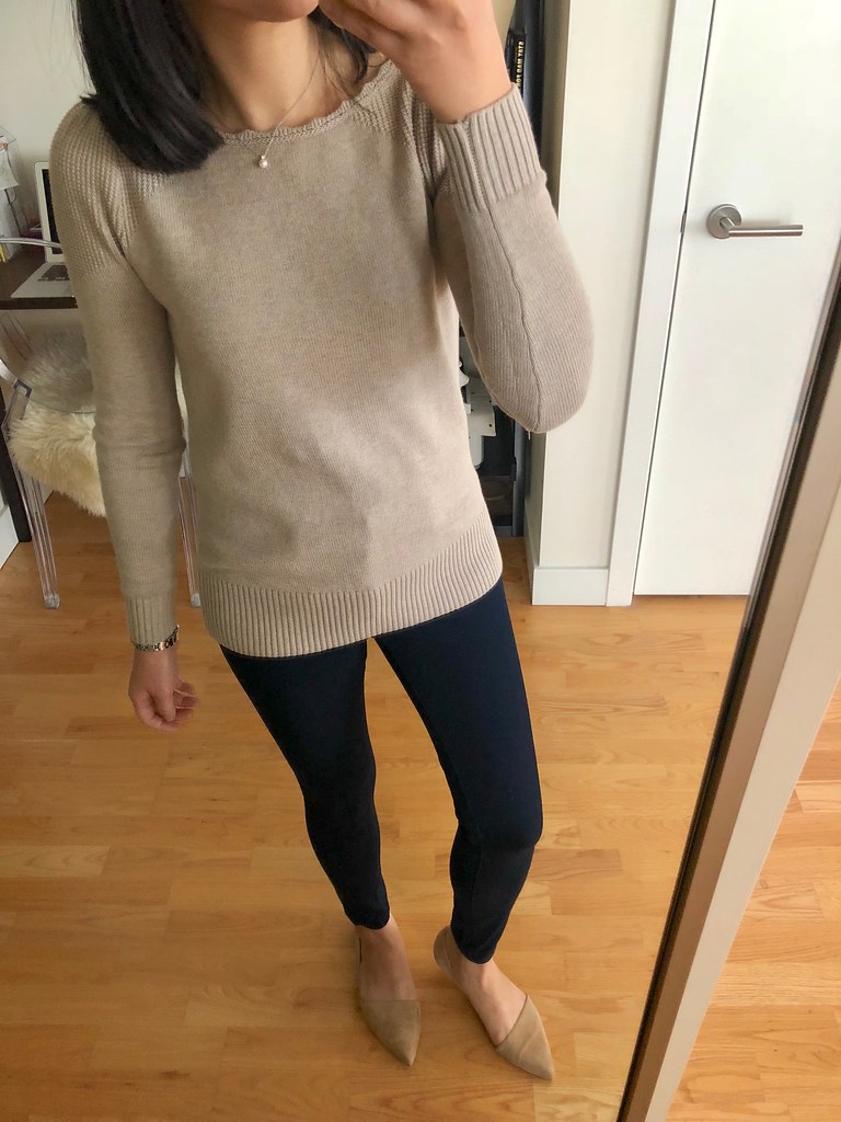 LOFT Stitchy Puff Sleeve Sweater, size XXS regular