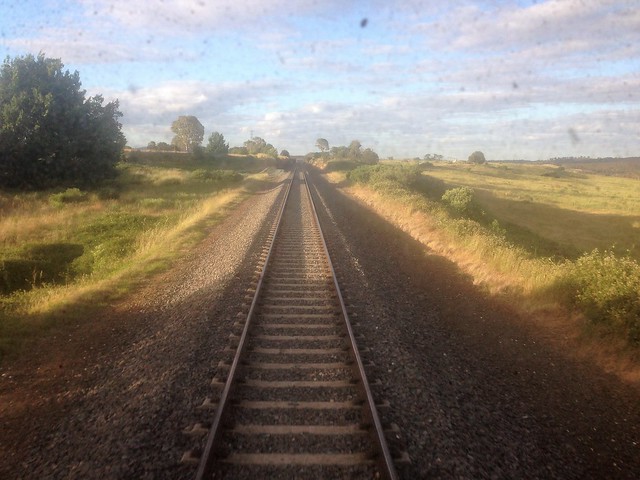 View from the back of a V/Line train from Bendigo