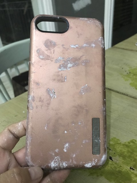 paint stains on cellphone