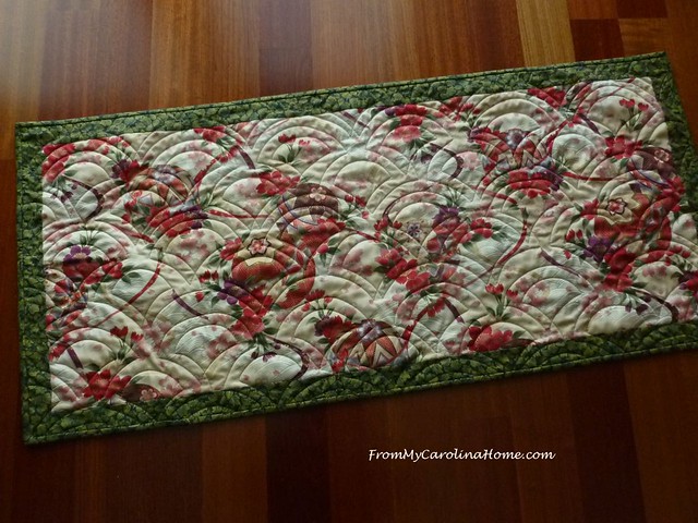 Asian Print Christmas Table Runner at FromMyCarolinaHome.com