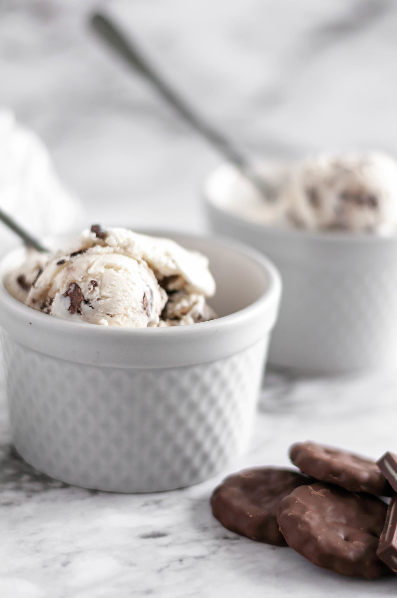 For an epic holiday dessert, break out the ice cream maker and whip up this Triple Mint Ice Cream. Creamy vanilla ice cream with three mint mix ins, grasshopper cookies, Andes mint candies and York Peppermint Patties.