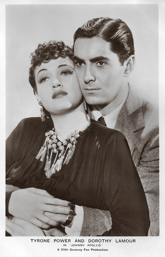 Tyrone Power and Dorothy Lamour in Johnny Apollo (1940)