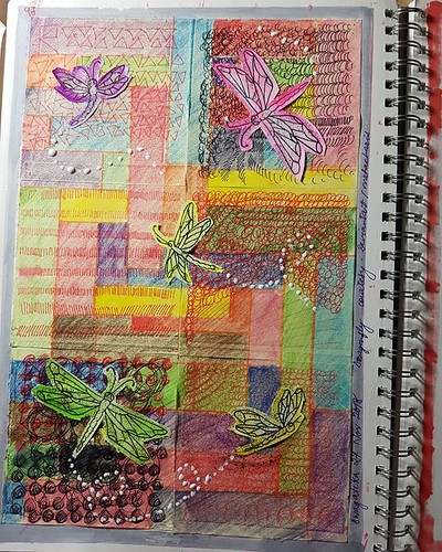 Collage made out of so many things. Tools used: #postitnotes #stickynotes #bicpen #fabercastell #pencilcolors #prismacolorpremier #markers #molotowmarkers #domstemperacolors . Courtesy for #dragonflies deviantart/metacharis . #collage #mixedmedia #doodles
