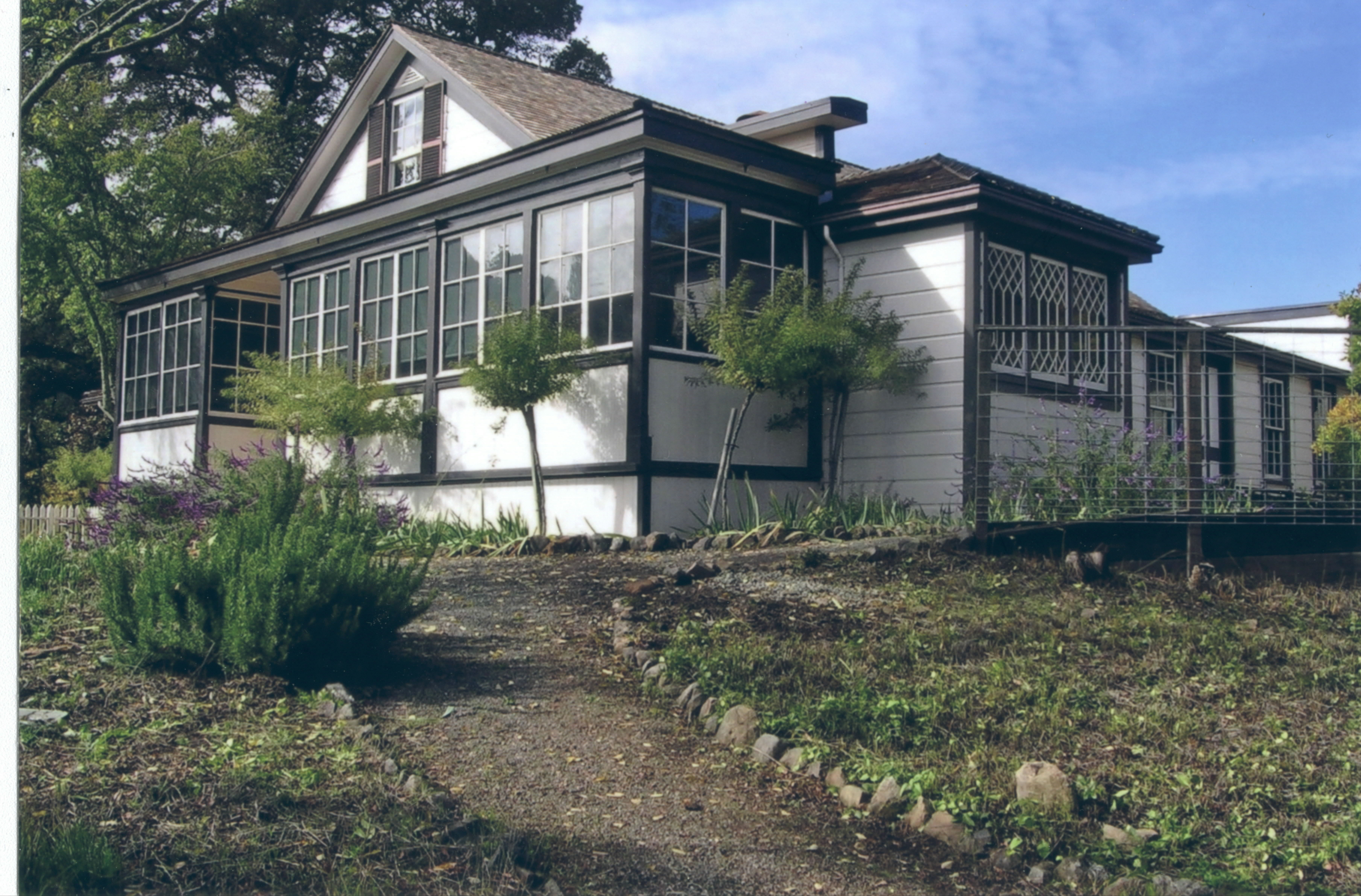 The old Winery Cottage, where Jack London died (in the left sleeping porch) on November 22, 1916. 