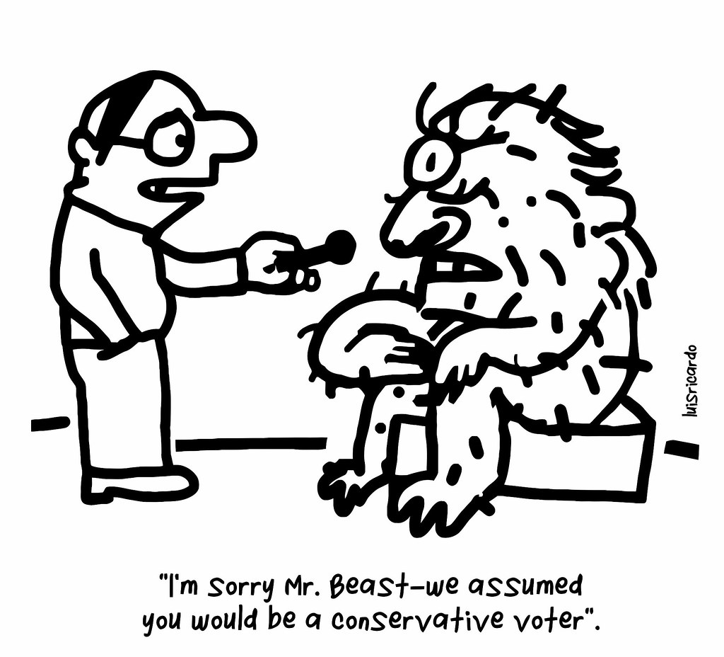 Mr. Beast didn't seem very bright. Luis Ricardo cartoon.