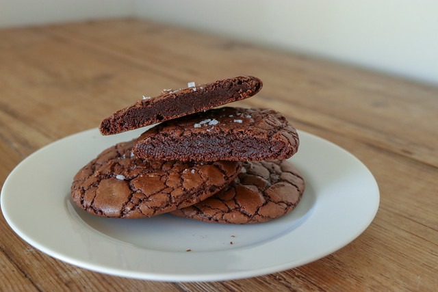 Brownie Crinkle Cookies with Sea Salt | Food Librarian