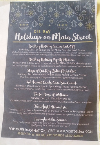 Del Ray, Alexandria, commercial district holiday events schedule