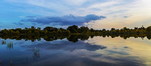 canon6d panorama landscape waterscape lake calm tranquil reflection sky clouds sunset nature outdoors uk cambridgeshire