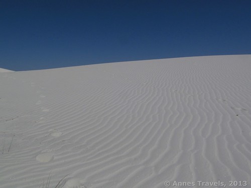 Rippled sand dunes at White Sands National Monument, New Mexico