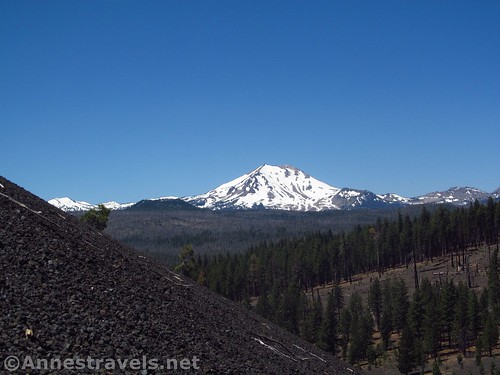 Lassen Peak from the trail up the Cinder Cone in Lassen Volcanic National Park, California