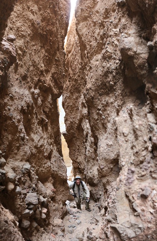 Vertical panorama shot showing how deep the slot canyon truly is