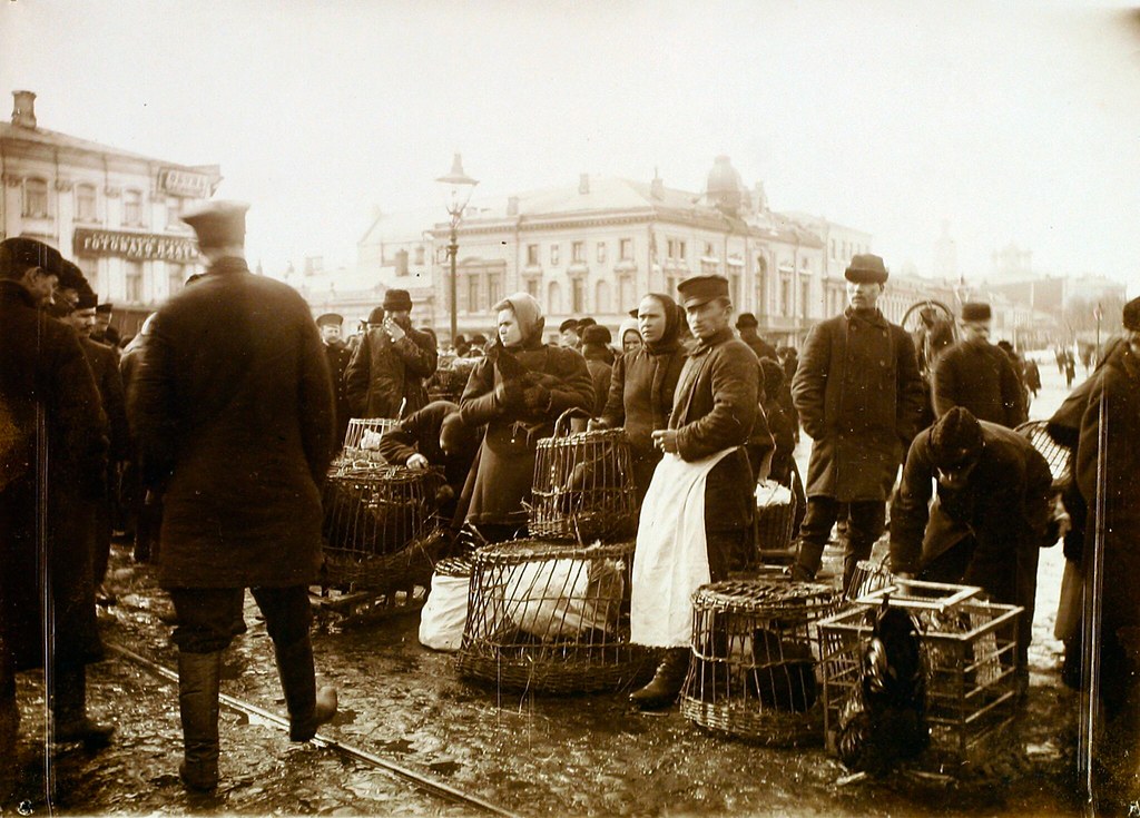 Птичий рынок на Трубной площади. 1908