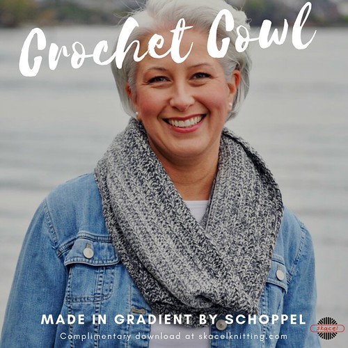 Crochet cowl made in Gradient by Schoppel