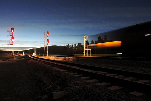 williams jct arizona sunrise twilight eastbound bnsf seligmansub trains signals landscape